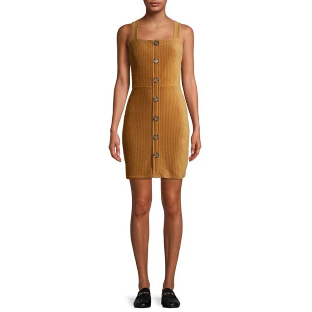 No Boundaries Juniors Womens Button Front Ribbed Corduroy Jumper Dress XL NEW